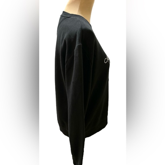 Women's Vintage 90's Calvin Klein Jeans Big Logo Black Sweatshirt Medium Crew - Picture 2 of 9
